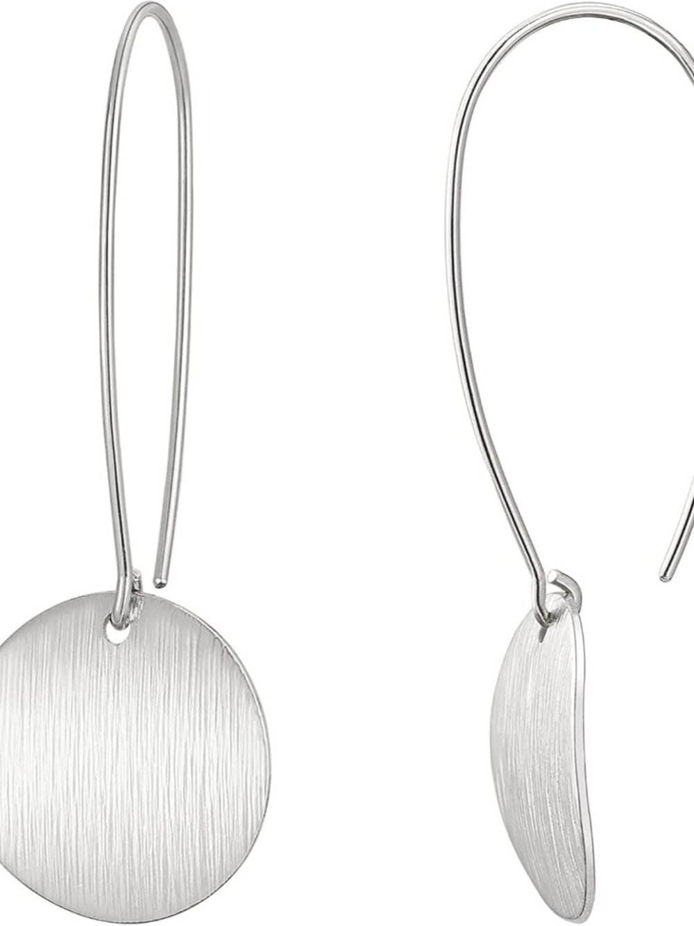 Dainty 18K Gold Plated Disc Ball Triangle Sunburst Drop Earrings Long Dangle Lig